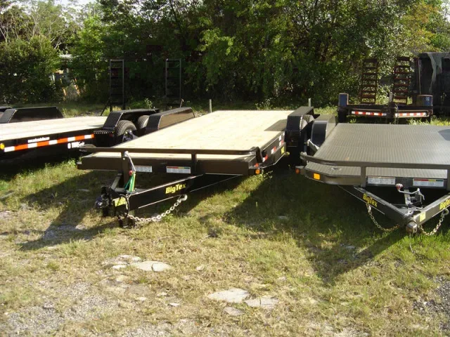 18ft  Equipment Trailer Black Steel Frame with Wood Decking