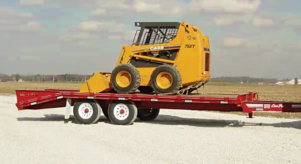 Red 16+5ft  Flatbed Trailer Pintle Hitch Deck Over