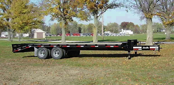 20+5ft Bumper Pull Deckover Flatbed w/ Tool Box