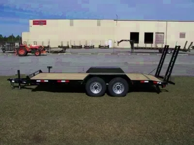 Equipment Trailer Black 18ft w/Stand Up Ramps