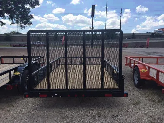 12FT SINGLE AXLE BLACK WITH WOOD DECKING