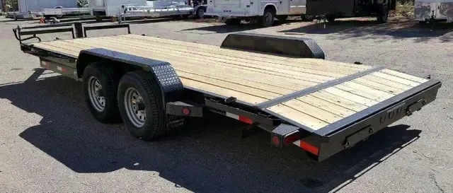 Equipment Flatbed Trailer 20ft w/Slide In Ramps