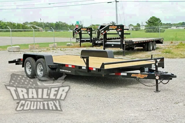 2026 NEW 7' x 18' Heavy Duty Bumper Pull Flatbed Wood Deck Equipment / Car Hauler Trailer