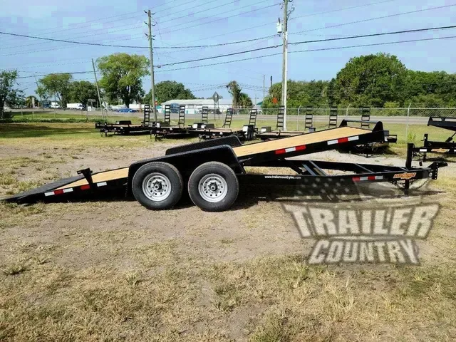 2026 NEW 7' x 20' Heavy Duty Pressure Treated Wood Deck Flatbed Gravity Tilt Deck Trailer