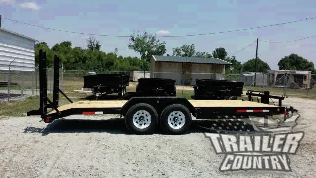 7' X 20' (18'+2') Flatbed Equipment Trailer