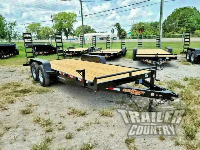 2026 NEW 7' x 20' (18' + 2') Flatbed Equipment Hauler Trailer w/ Dove Tail