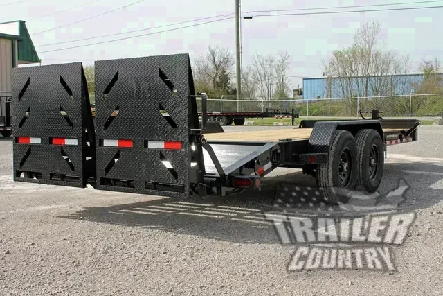 2026 New 7' x 24' (21' + 3')Heavy Duty 14K Heavy Equipment Trailer w/ Spring Assisted Rampage Ramps & Heavy Duty 8" I-Beam Main Frame.