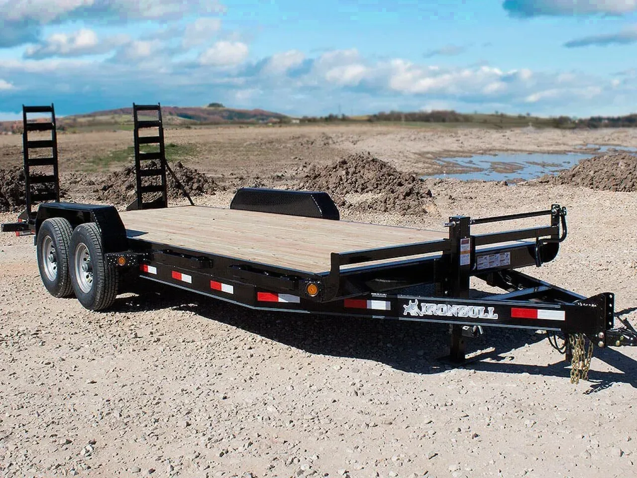 2026 New 83'' x 18' Heavy Duty Bumper Pull Wood Deck Equipment Trailer