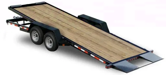 20ft Tilt Bed Equipment Trailer w/Treated Lumber Deck