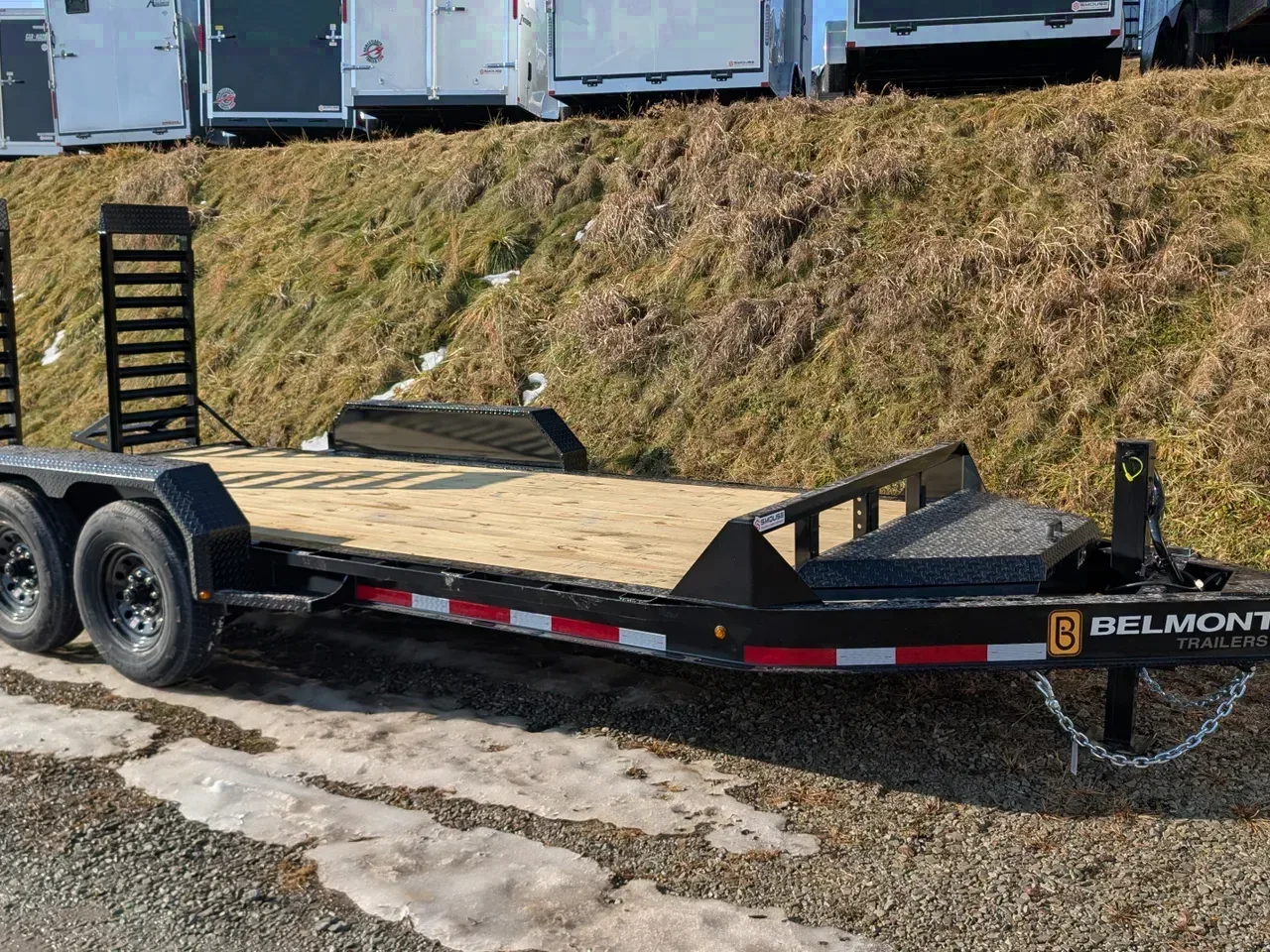 2026 Belmont 16' HD Lo Pro Equipment Trailer w/ Spring Assist Stand Up Ramps