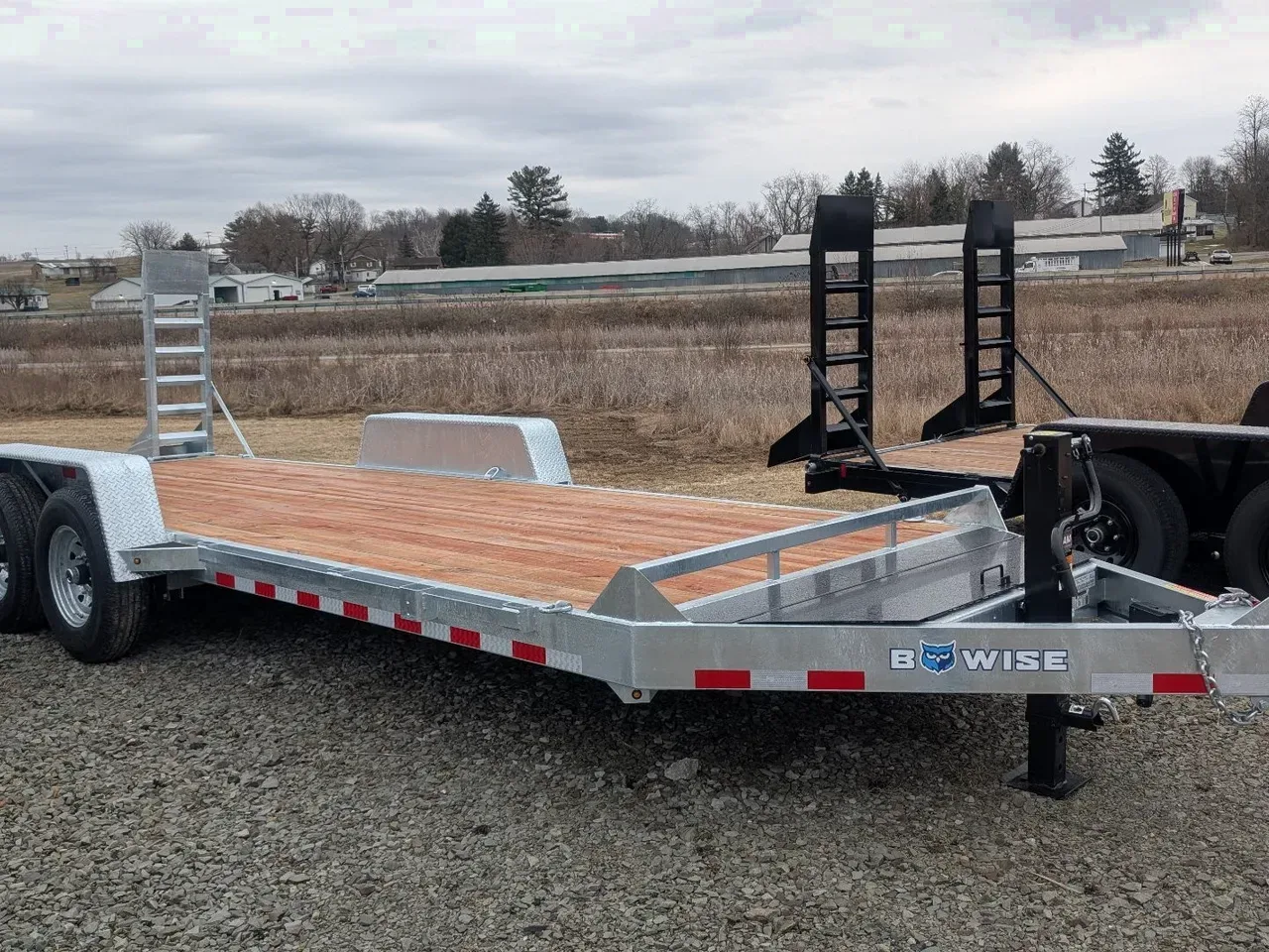 2025 BWise 20' HD Lo Pro Equipment Hauler w/ 5' Ladder Ramps - GALVANIZED!!!