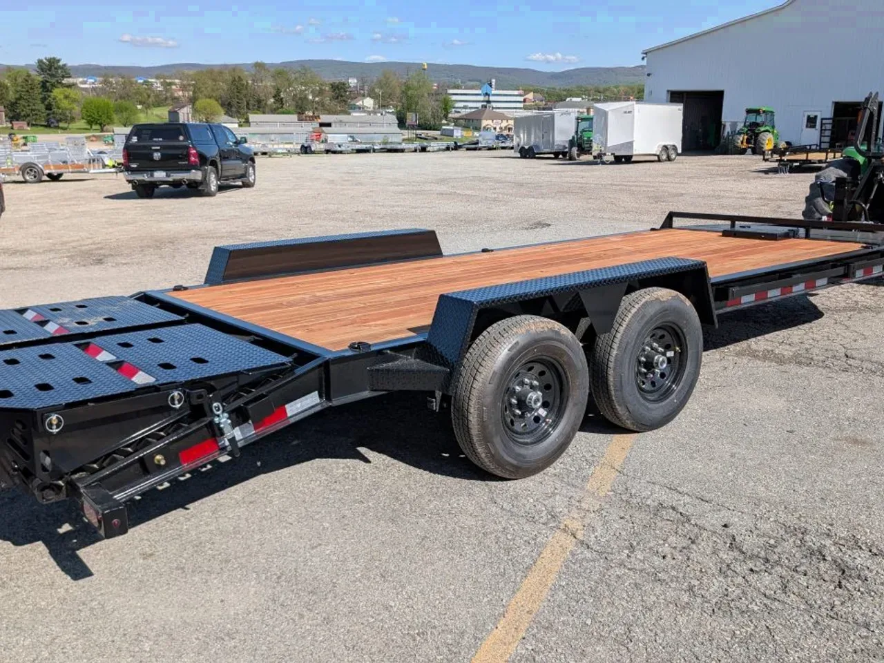 2026 BWise 20' (17+3) HD Lo Pro Equipment Hauler w/ Full Width Self Leveling Ramps & Self Cleaning Dove Tail