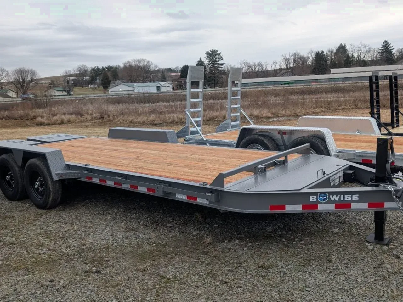 2027 BWise 20' (17+3) HD Lo Pro Equipment Hauler w/ Full Width Self Leveling Ramps & Self Cleaning Dove Tail