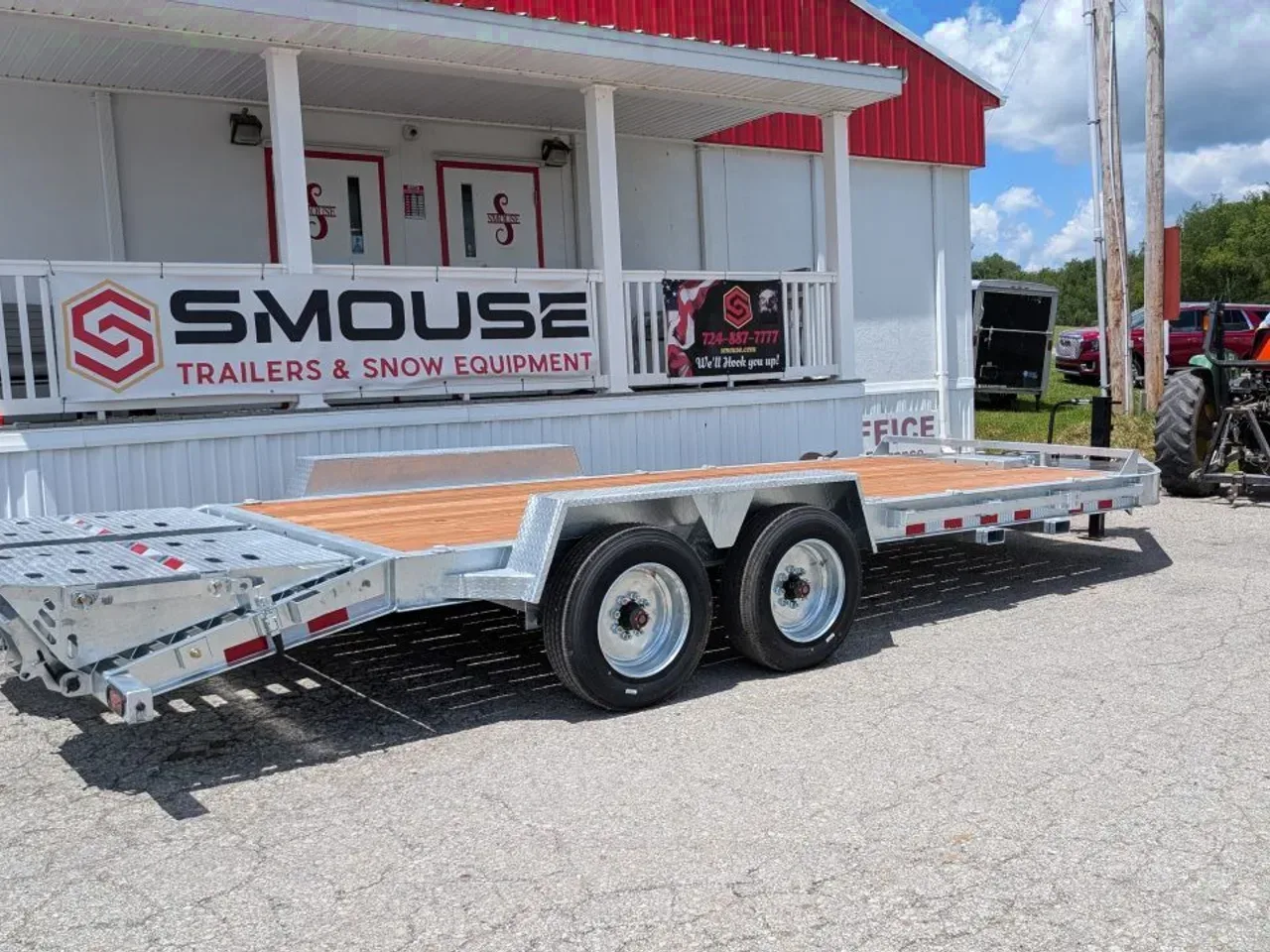 2027 BWise 20' (17+3) HD Lo Pro GALVANIZED Equipment Hauler w/ Full Width Self Leveling Ramps & Self Cleaning Dove Tail