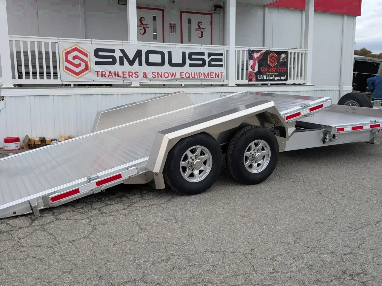 NEW 2025 EBY 22' (6' + 16') SPLIT TILT ALUMINUM Equipment Trailer