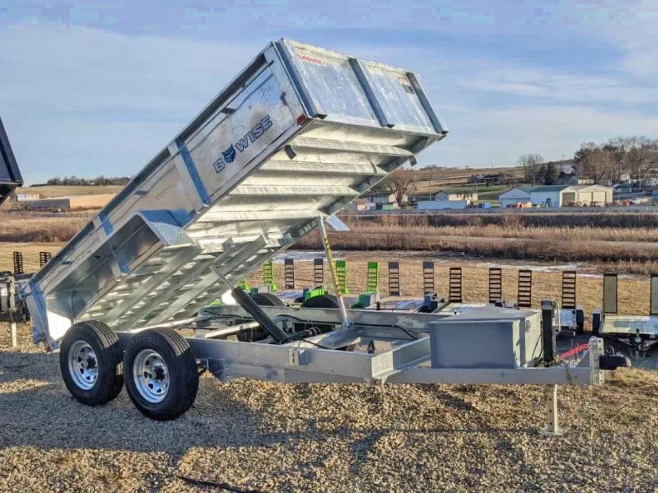 2026 BWISE 6'9" x 12 Lo Pro Equipment Dump Trailer - GALVANIZED