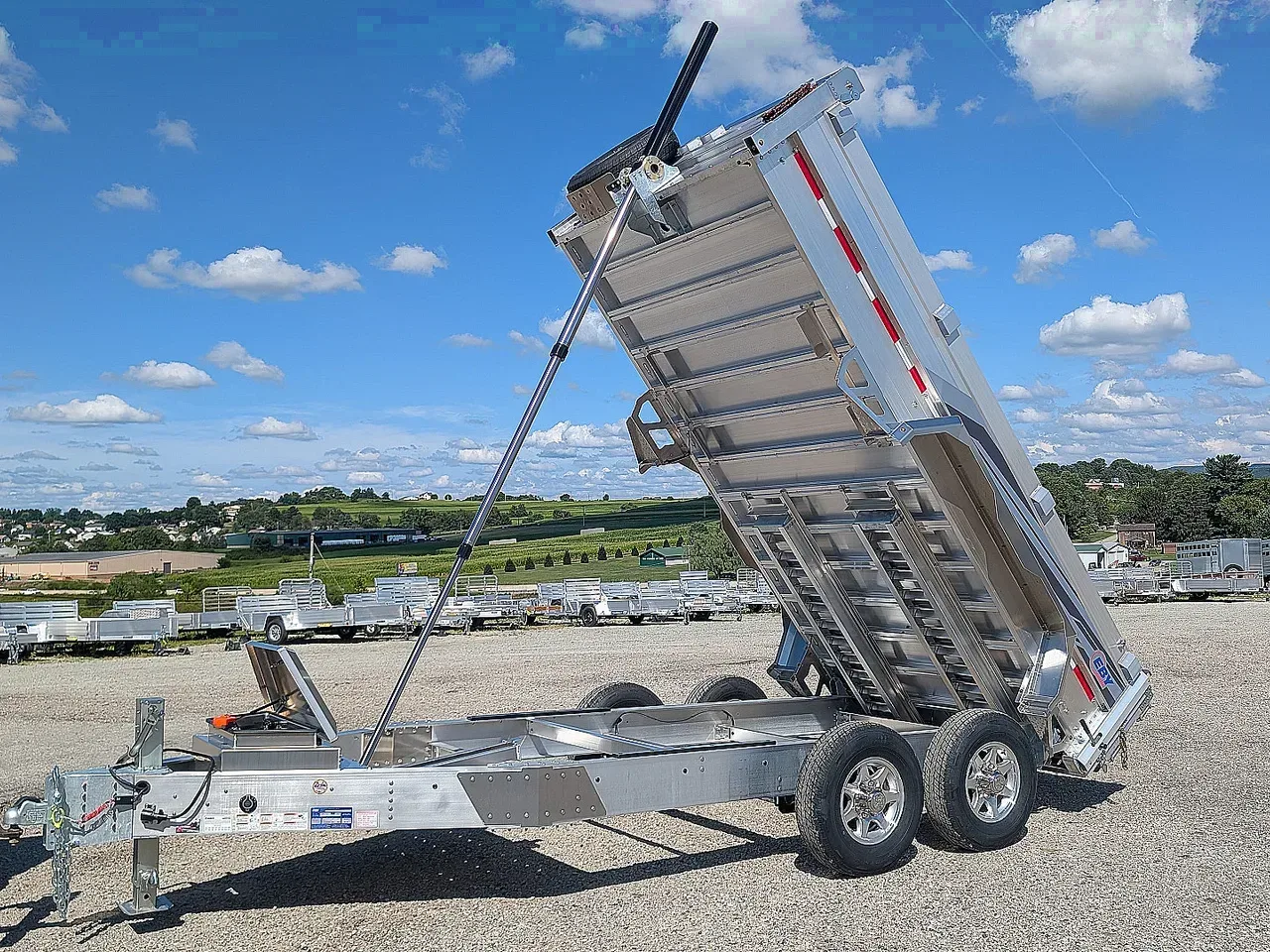 2025 EBY 6'10" x 14 HD ALL ALUMINUM Equipment Dump Trailer w/ Barn Doors