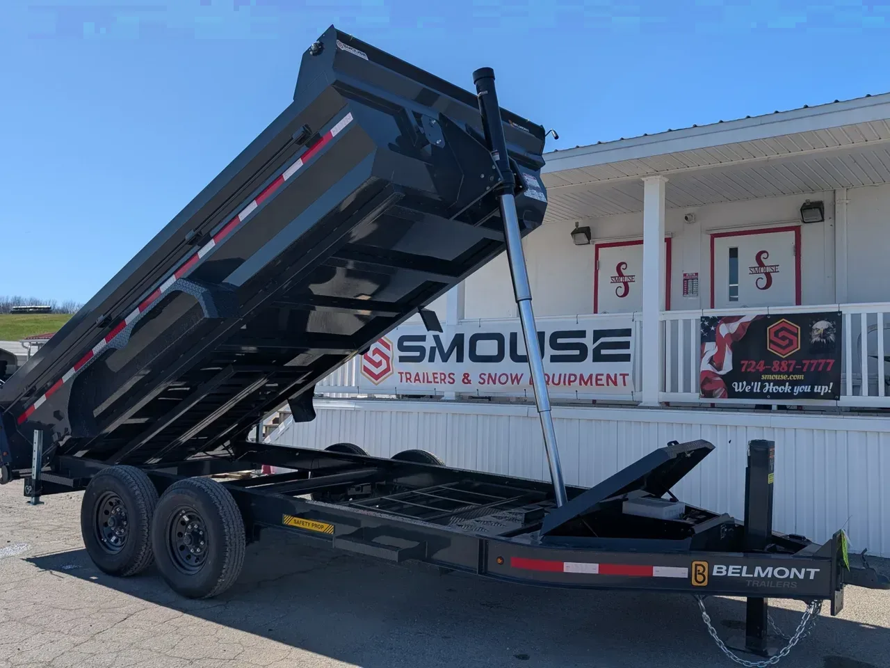 2026 Belmont 6'10" x 14 HD DLX Lo Pro Hydraulic Equipment Dump w/ 3 Way Gate