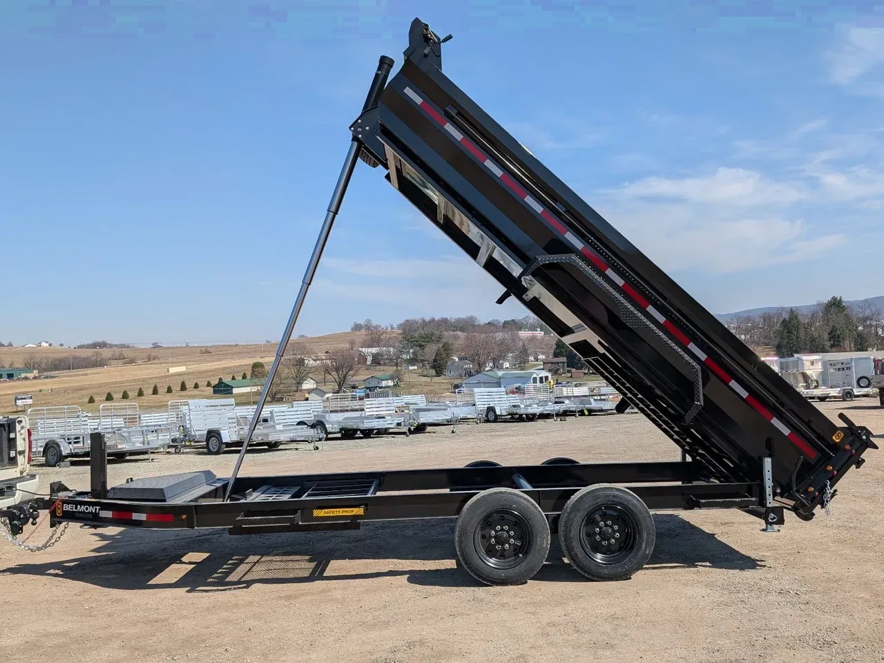 2026 Belmont 6'10" x 16 HD DLX Lo Pro Hydraulic Equipment Dump w/ 3 Way Gate (10K Axles!!!)