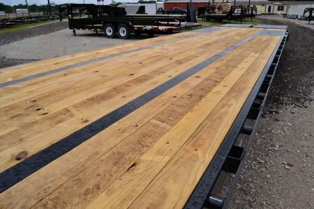 40ft Gooseneck Black Steel Frame with Wood Deck