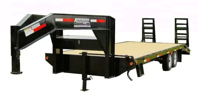 20ft Gooseneck Flatbed Trailer w/5 Foot Dovetail and Ramps