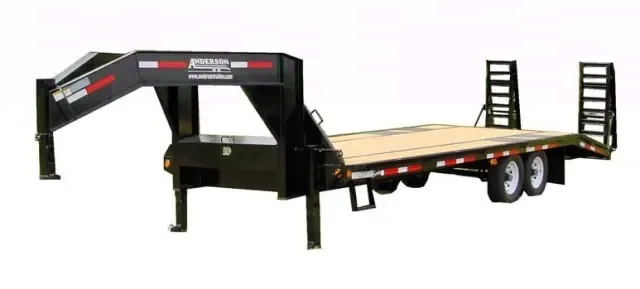 Black 20+5ft Gooseneck Flatbed Trailer