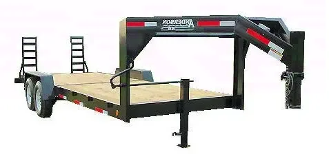 18ft Gooseneck Equipment Trailer w/Stand Up Ramps