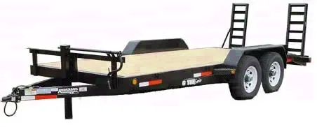 18ft Black Equipment Trailer w/Dovetail and Stand Up Ramps