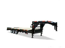 Black Gooseneck Equipment Trailer 20ft Plus 5 Foot