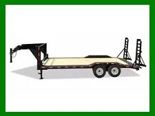 20ft Gooseneck Lowboy Equipment Trailer w/Tag Bracket