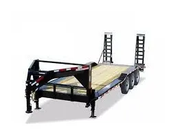 24ft Gooseneck Lowboy Equipment Trailer w/Ramps