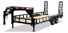 Gooseneck 20ft Equipment Trailer w/Side Rails