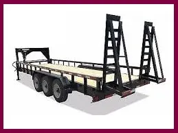 Black 24ft Gooseneck Lowboy Equipment - Deckover