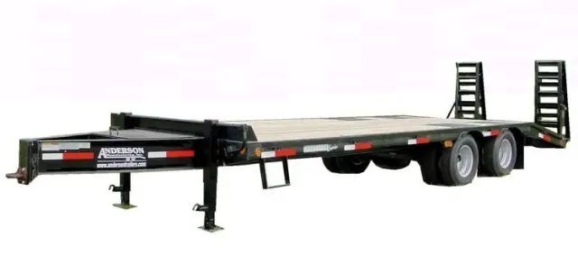 Black Heavy Duty Pintle Hitch 25ft Equipment Trailer