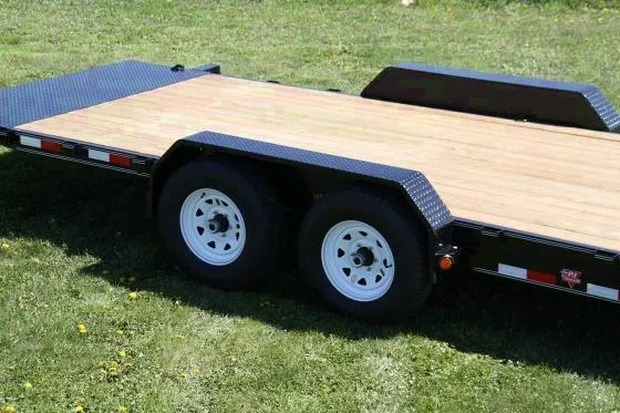 20FT BUMPER PULL FLATBED TRAILER W/WOOD DECKING