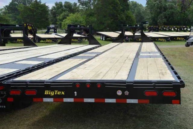 Black 40ft Flatbed Gooseneck Trailer w/Treated Lumber Decking