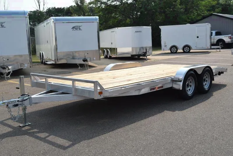 SPORT HAVEN 18' ALUMINUM OPEN CAR HAULER w/ WOOD DECK