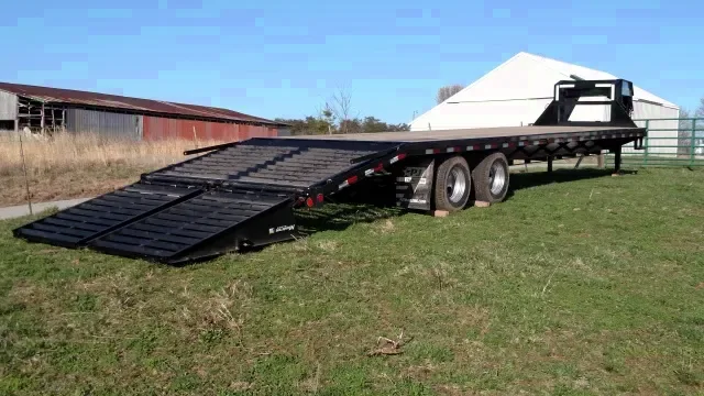32+5ft Foot Heavy Duty Tandem Dual Gooseneck Flatbed Trailer