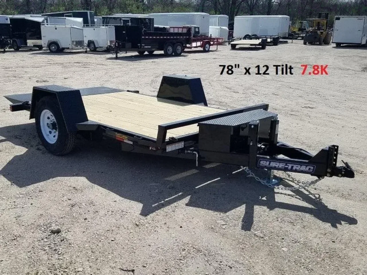 2026 Sure-Trac 78 IN x 12 Single Axle Tilt Bed Equipment Trailer 7.8K