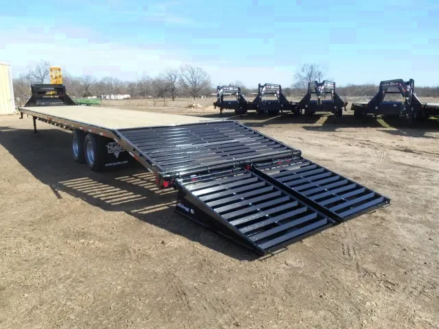 40ft Gooseneck Dovetail w/Double Hinged Spring Assisted Ramps