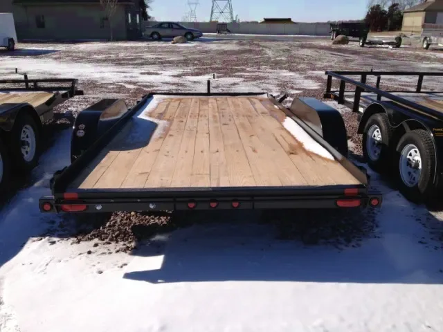 16ft wood deck with slide in ramps and 2-3500# axles