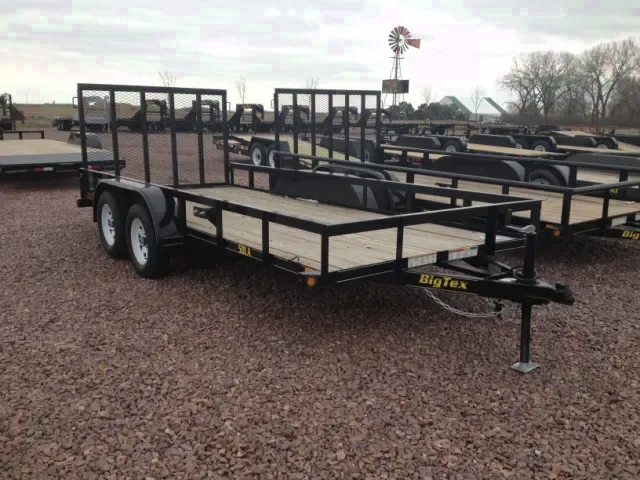 16ft flatbed trailer with spare mount and ramp gate