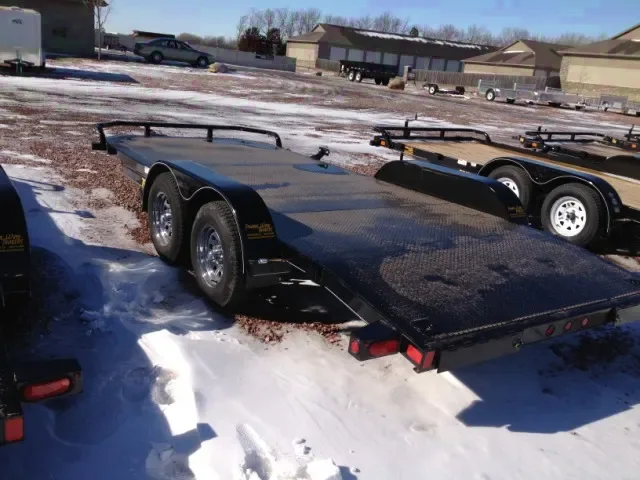 Steel Deck 18ft Flatbed with Spare Tire and Mount, Removable Fenders