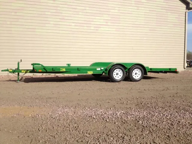 Green 20ft Car Hauler/Flatbed  Black Steel Frame-Wood Deck