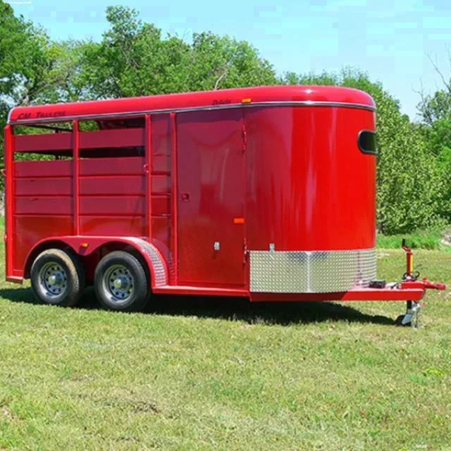 Red 2 Horse Slant Load Trailer
