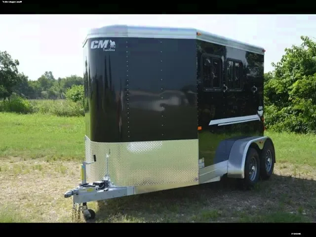 Black Aluminum Bumper Pull 2 Horse Trailer