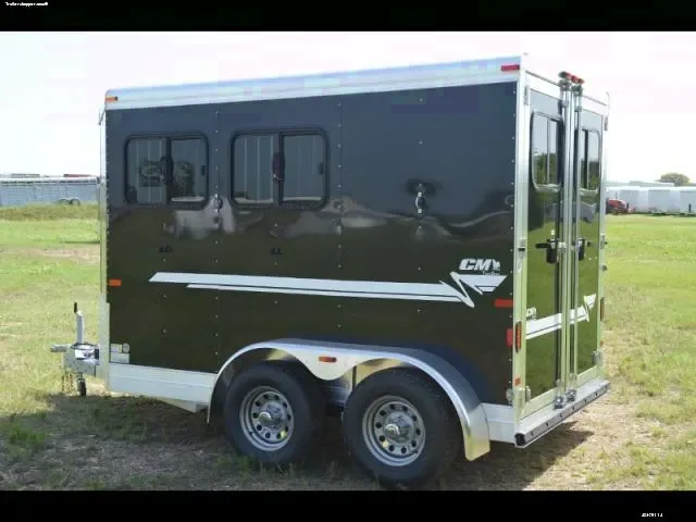 2 HORSE BLACK ALUMINUM BUMPER PULL TRAILER
