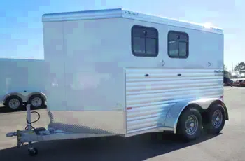 White V-nose 2 Horse BP Trailer