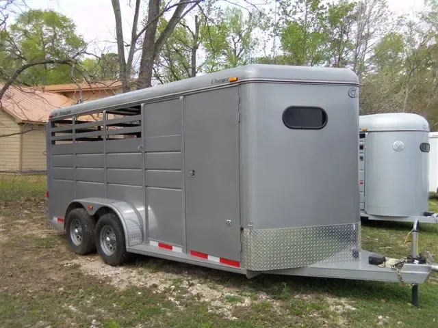 Grey 3 Horse Horse Trailer w/Treated Lumber Flooring