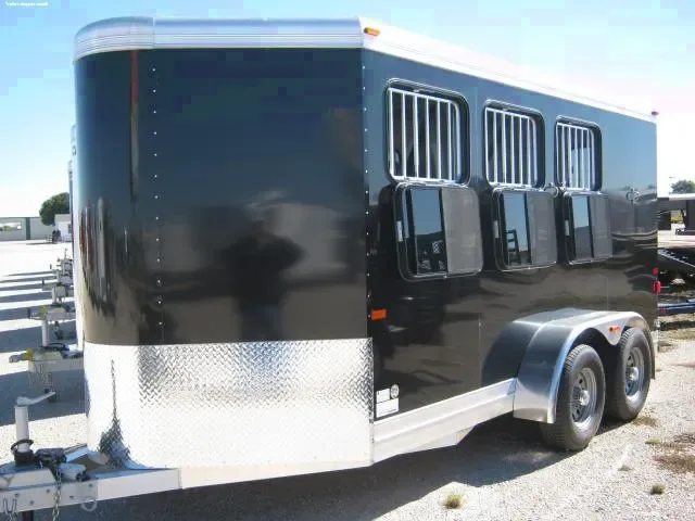 3 HORSE BLACK ALUMINUM TRAILER